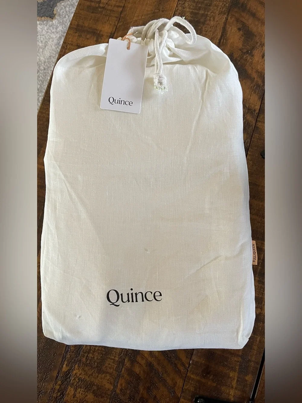 NWT Quince European Linen 1 Piece Duvet Cover, Full/Queen (Ivory)